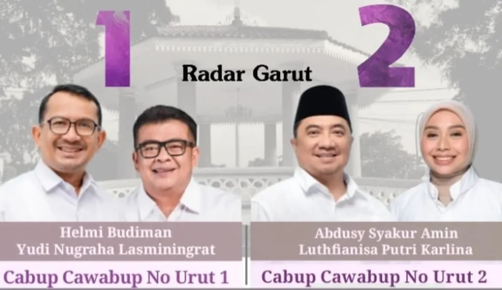 Hasil pengundian nomor urut pasangan calon Bupati dan Wakil Bupati Garut oleh KPU Garut menetapkan Pasangan Ca