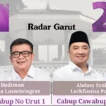 Hasil pengundian nomor urut pasangan calon Bupati dan Wakil Bupati Garut oleh KPU Garut menetapkan Pasangan Ca