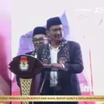 Helmi Budiman dan Yudi Nugraha berkesempatan menyampaikan sepatah kata di acara pengundian nomor urut