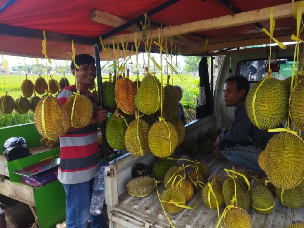 Penjual buah durian di Garut (Rizki/Radar Garut)