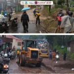 Banjir lumpur di jalan Cisurupan-Cikajang, Desa Cisero.