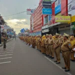 ASN Garut apel pagi di jalan Ahmad Yani