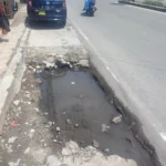 bahu jalan tergenang air