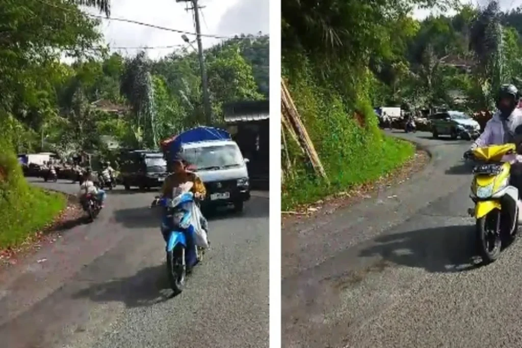 arus lalu lintas di jalur Selatan Garut jalan Cikajang-Pameungpeuk