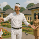 foto ilustrasi. Gubernur Jabar memberikan arahan kepada guru dan siswa SD. sekolah tampak bersih rapi tertata