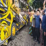 Calon jemaah haji asal Garut yang tergabung di kloter 51, resmi diberangkatkan, pada Minggu (25/5) pagi, di ba
