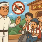 ilustrasi Gubernur Dedi Mulyadi melarang anak sekolah bawa motor ke sekolah (AI)
