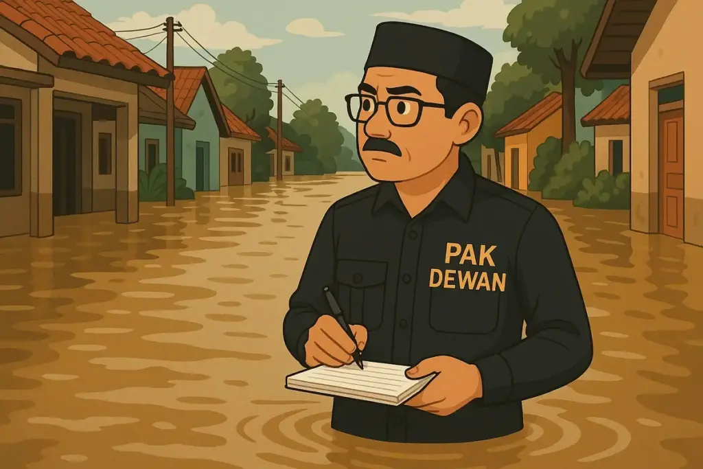 Ilustrasi Anggota DPRD meninjau banjir