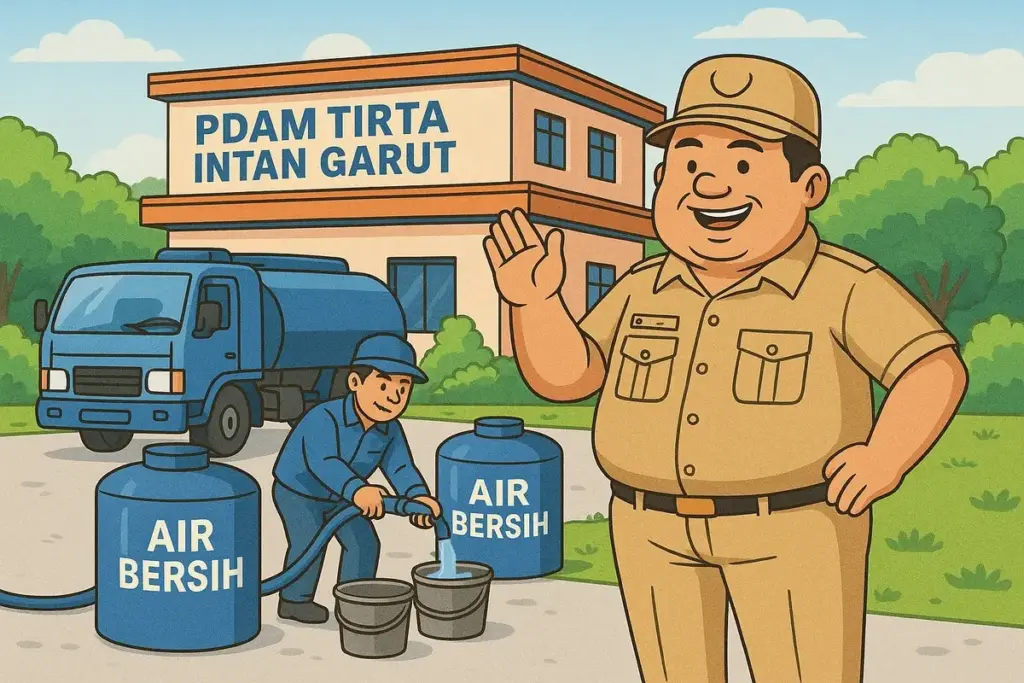 ILUSTRASI Bupati Garut memantau aktivitas PDAM Tirta Intan