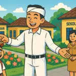 foto ilustrasi. Gubernur Jabar memberikan arahan kepada guru dan siswa SD. sekolah tampak bersih rapi tertata
