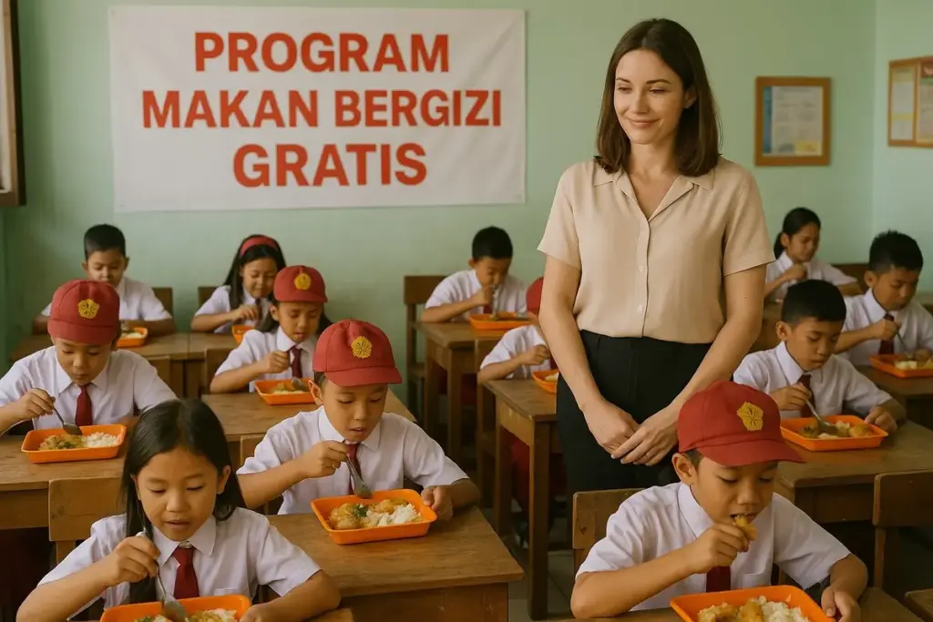 ilustrasi makan bergizi gratis (AI)