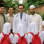 ilustrasi dokter, guru ngaji, imam masjid, dan guru sebagai sosok yang mestinya menjadi figur panutan malah be