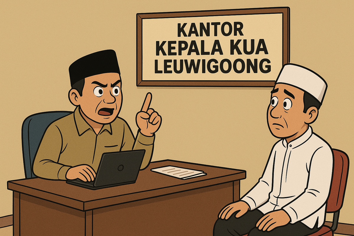 ilustrasi Kepala KUA Leuwigoong memanggil petugas lebe