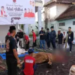 tiga hewan kurban disembelih di kantor DPC PDI Perjuangan Kabupaten Garut