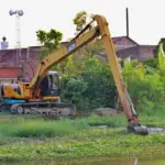pengerukan sedimentasi Sungai Dombo di Kecamatan Sayung, Kabupaten Demak