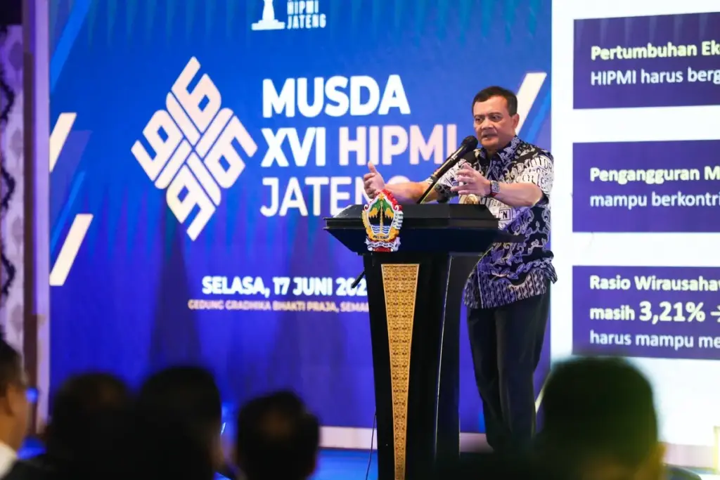 Ahmad Luthfi saat acara pembukaan Musyawarah Daerah (Musda) ke-XVI Himpunan Pengusaha Muda Indonesia (HIPMI) J