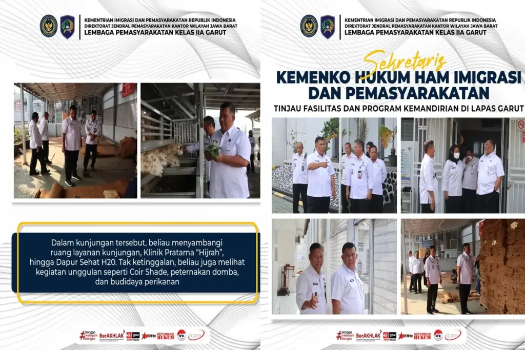 Kunjungan Sekretaris Kemenko Hukum HAM, Imigrasi dan Pemasyarakatan ke Lapas Garut