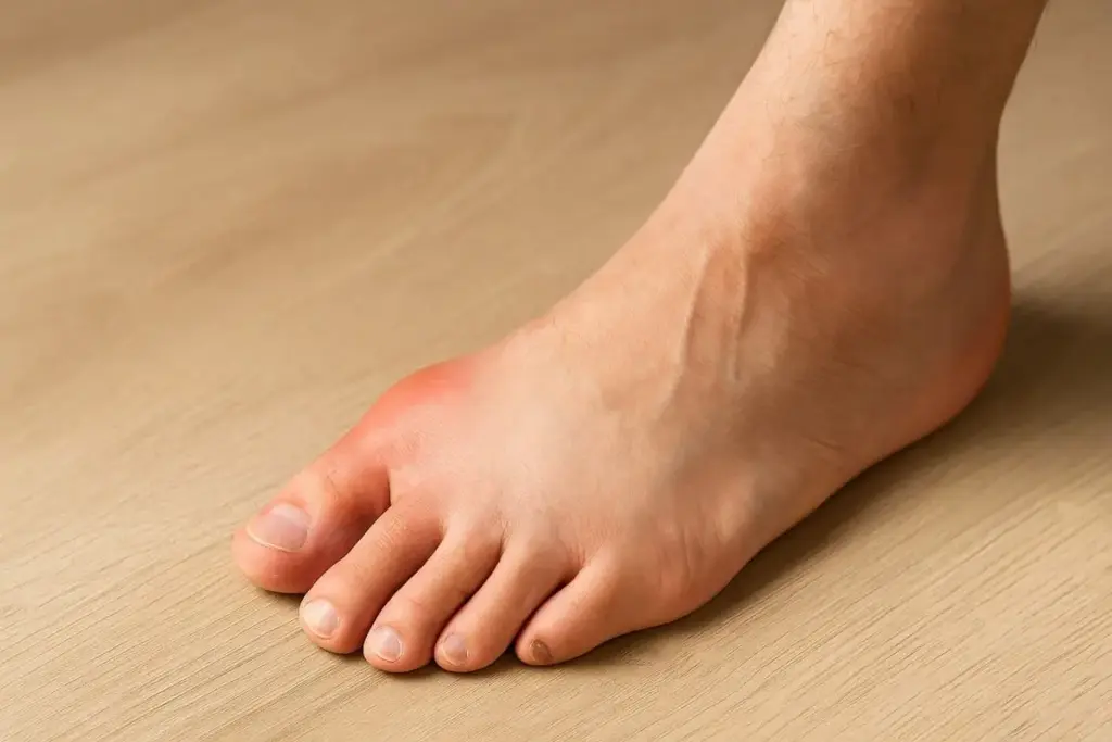 asam urat kambuh, kaki bengkak (AI)