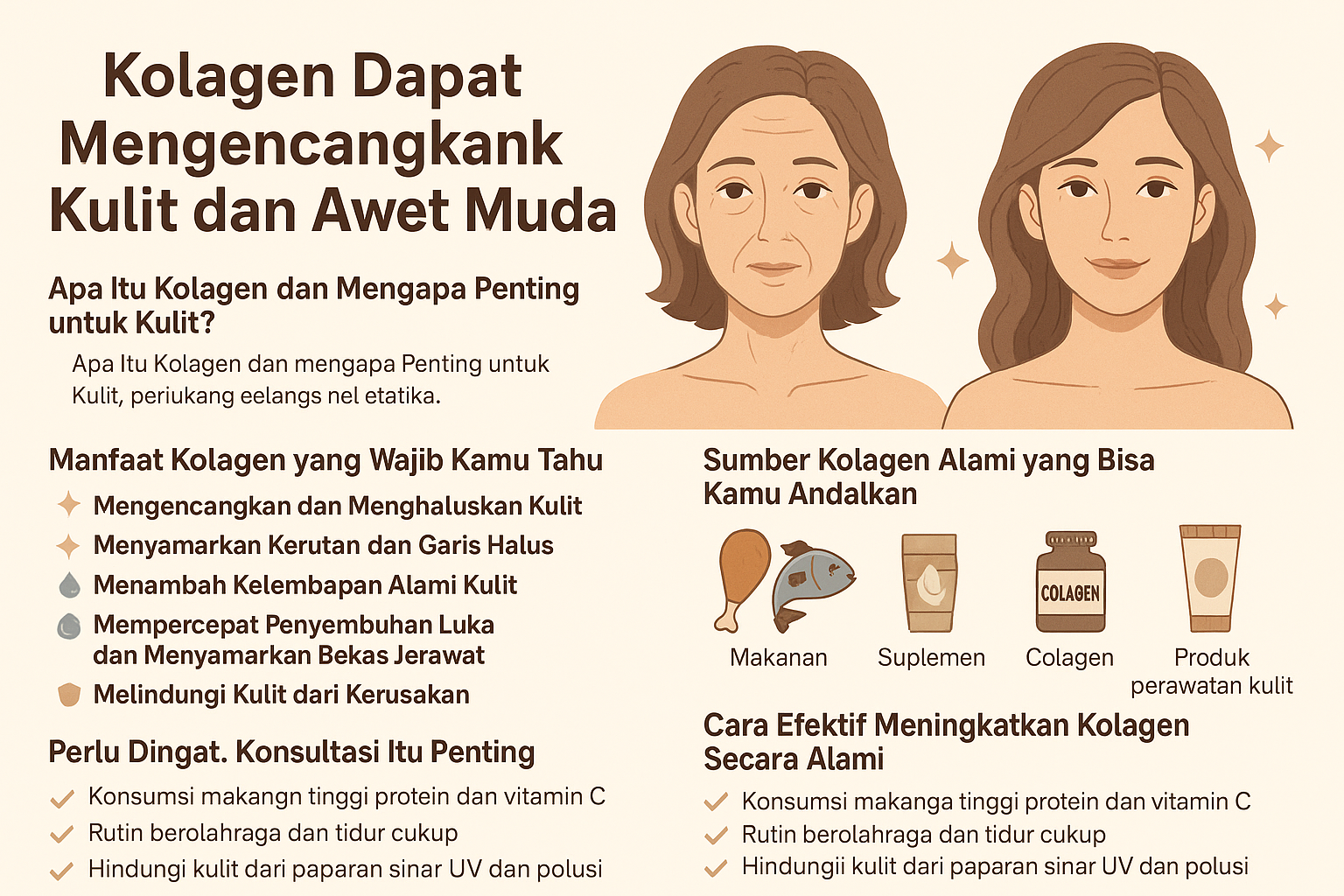 Kolagen dapat mengencangkan kulit dan awet muda