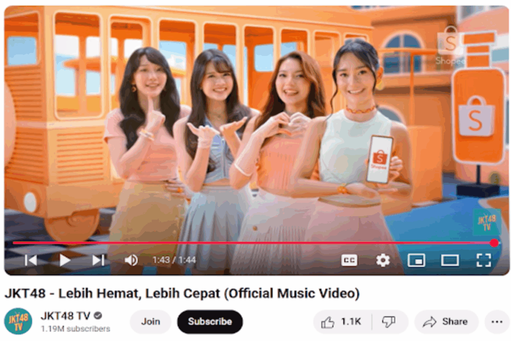 Video Musik Shopee x JKT48 “Lebih Hemat, Lebih Cepat”