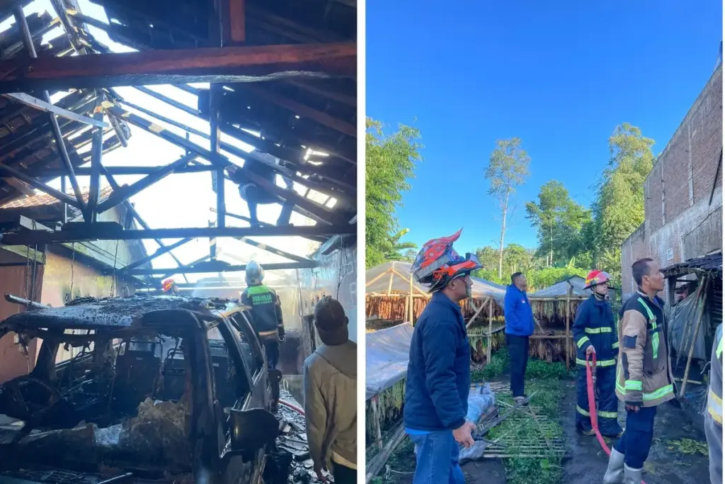 rumah dan mobil Acep terbakar