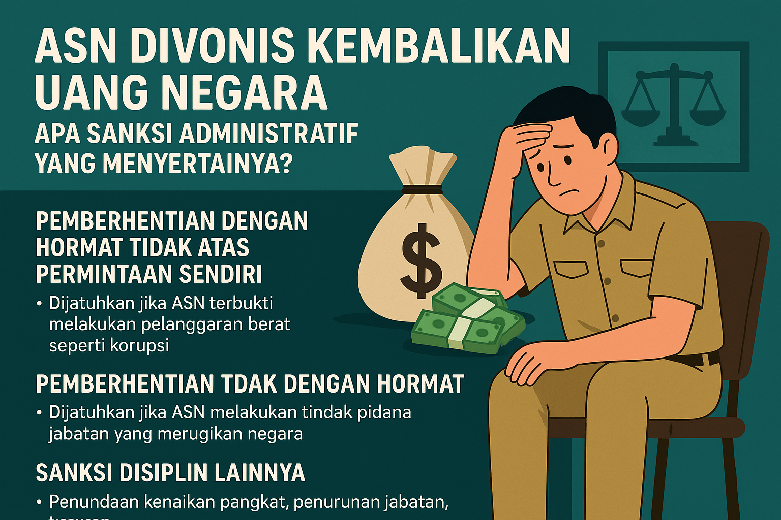 ASN Divonis Kembalikan Uang Negara, Apa Sanksi Administratif yang Menyertainya?
