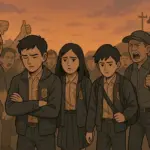 ilustrasi sejumlah siswa dihujat masyaraka (AI)