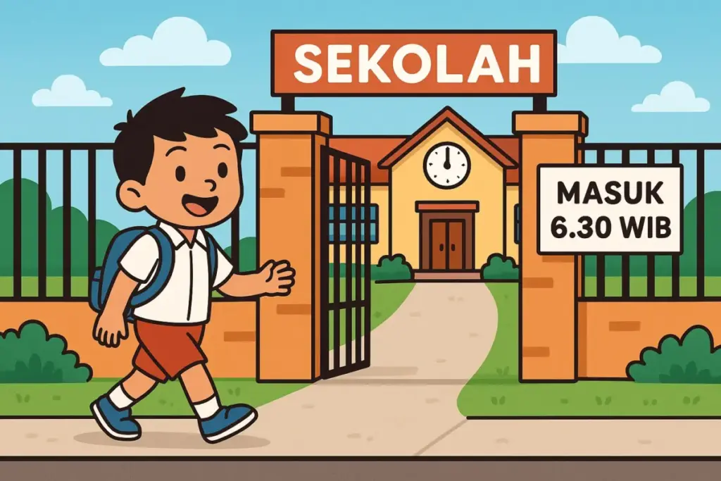 ilustrasi masuk sekolah jam 6.30