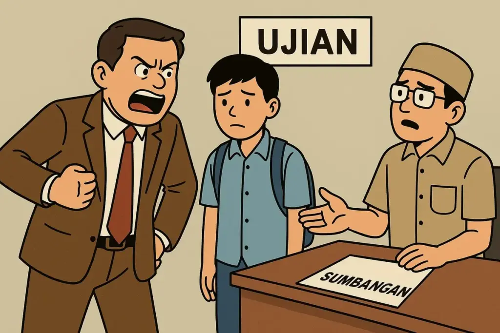 ilustrasi siswa tak bisa ujian lantaran belum bayar sumbangan pendidikan