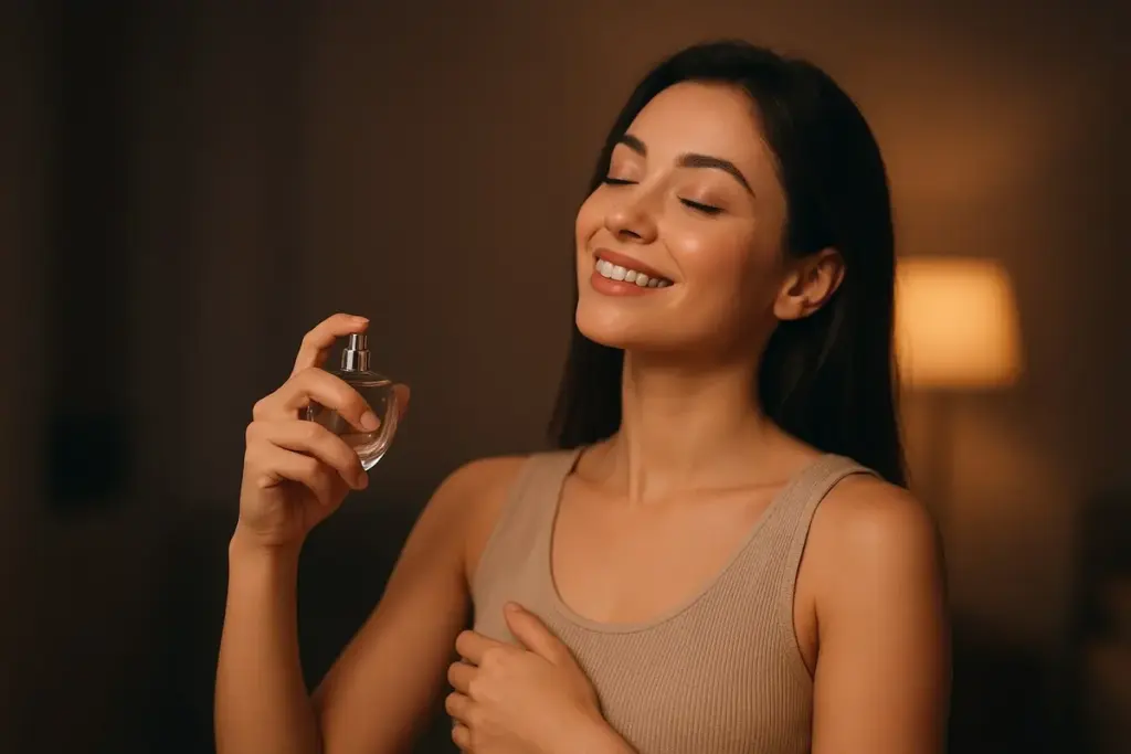 menyemprotkan parfum agar tahan lama (AI)