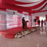 Kalapas Garut, Rusdedy memberikan sambutan dalam acara penyerahan remisi narapidana di hadapan Bupati dan Fork