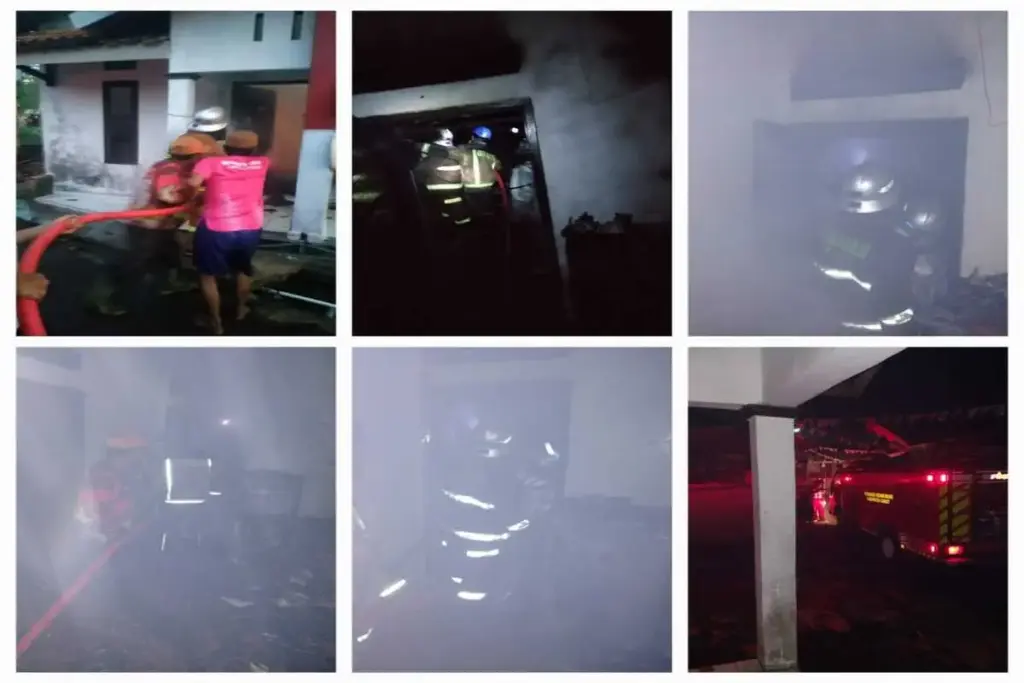kebakaran menimpa rumah Sulaeman warga Pangatikan