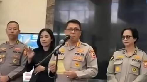 Konfrensi Pers Bareskrim Polri terkait hasil tes DNA anak biologis Lisa Mariana yang dikaitkan dengan sosok Ma