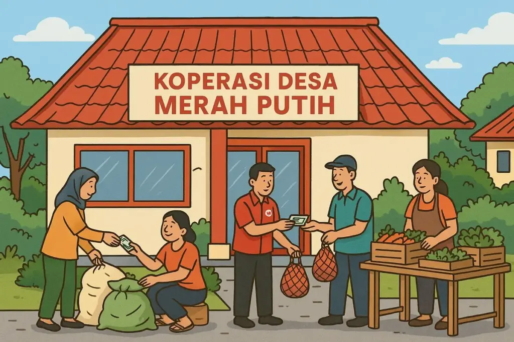 ilustrasi koperasi desa merah putih (AI)