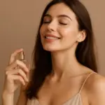 menyemprotkan parfum