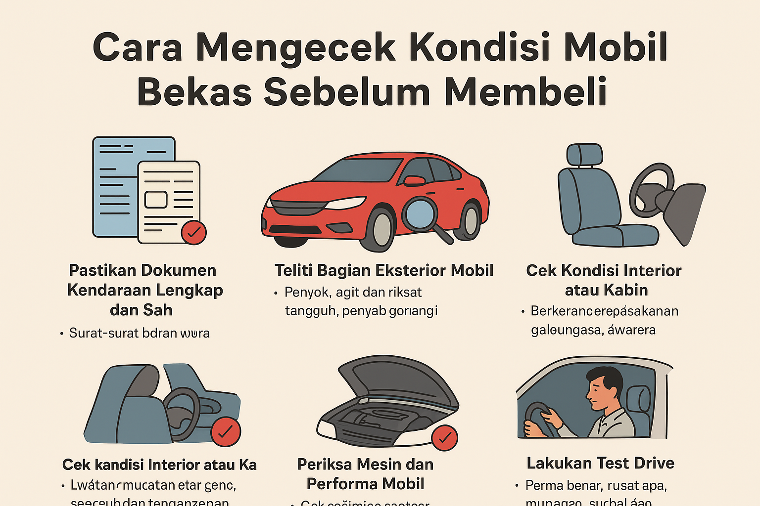 Cara Mengecek Kondisi Mobil Bekas Sebelum Membeli