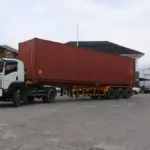 Mobil kontainer membawa coir shade di Lapas Garut untuk ekspor