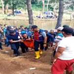 evakuasi korban tenggelam di Situ Salawe