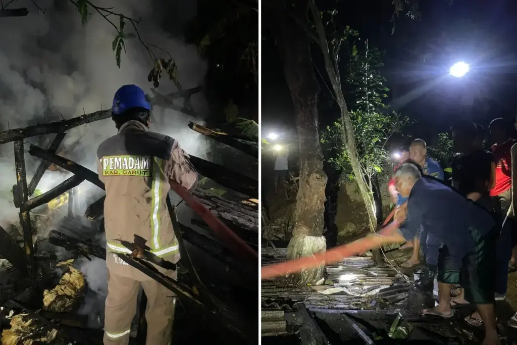 kebakaran menimpa warga Leles