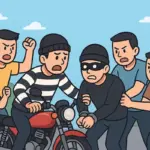 ilustrasi pencuri motor dibekuk warga