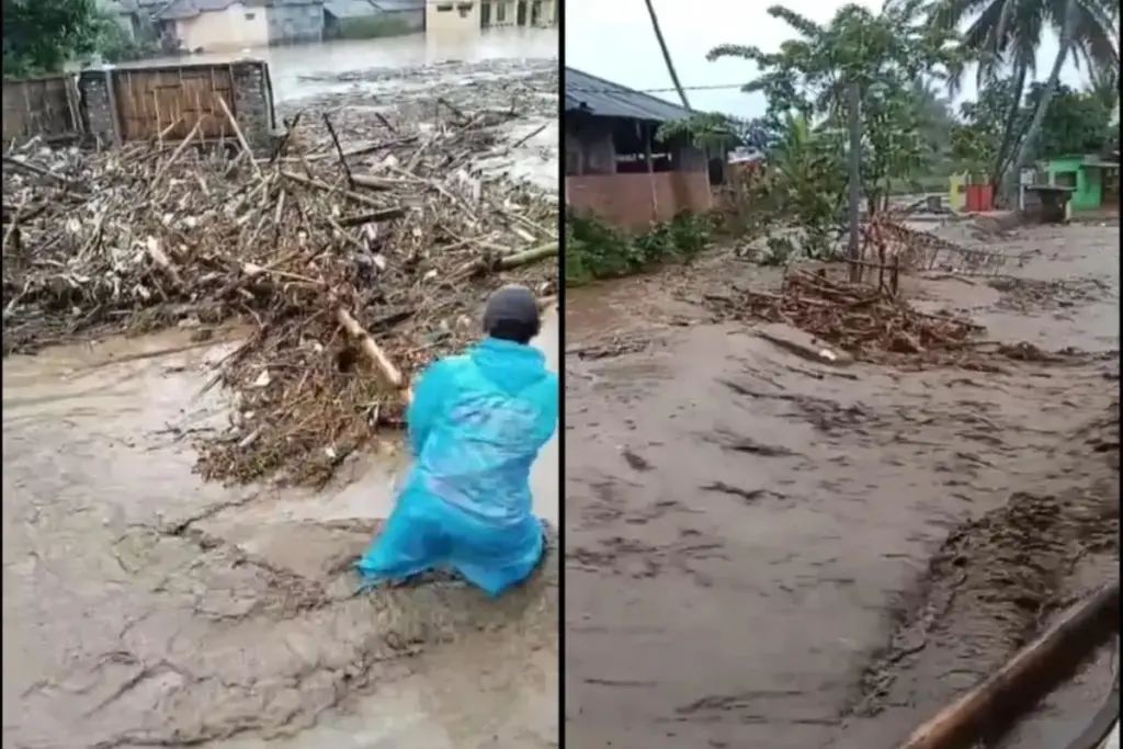 Kondisi banjir yang melanda Desa Sukawening, Kab Garut. (Istimewa)