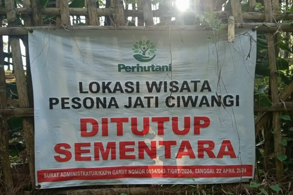 Tempat wisata Jati Pesona Ciwangi (JPC) ditutup sementara. (Pepen Apendi/Radar Garut)