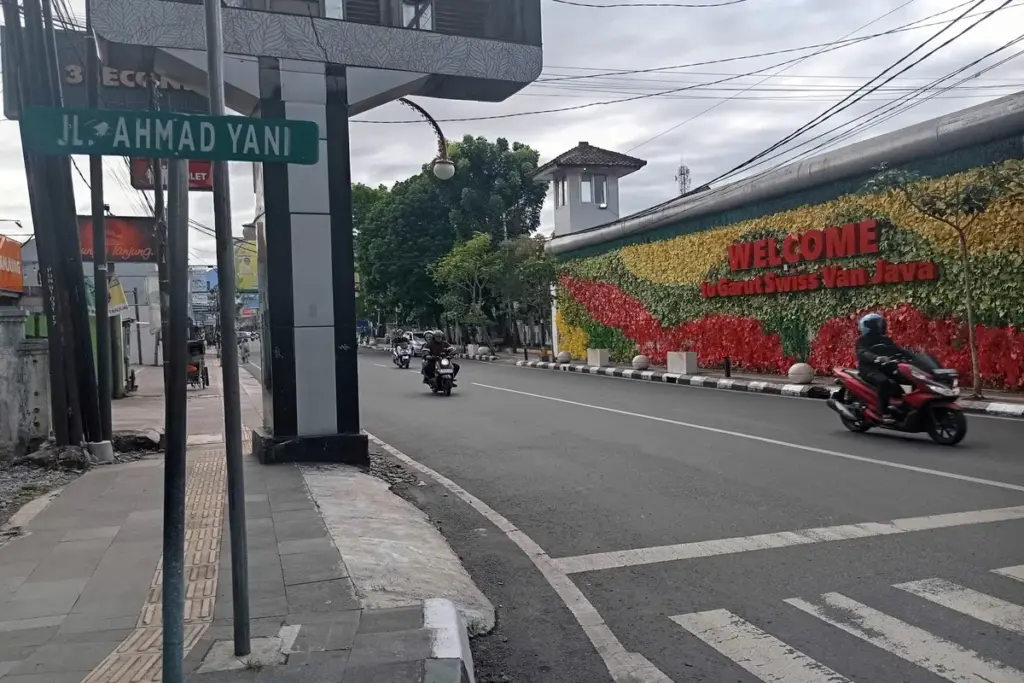 Usai Lama Terhenti, Pemkab Garut Hadirkan Kembali CFD di Pusat Kota Titik lokasi di Jalan Ahmad Yani yang rencananya akan menjadi tempat diselenggarakanya CFD.(Ale/Radar Garut)