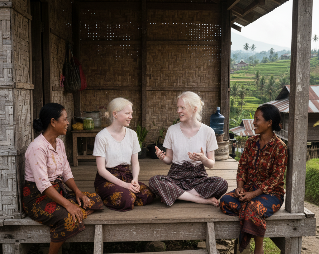 Kampung albino di Kampung Ciburuy Bayongbong, Garut. (Ilustrasi AI)