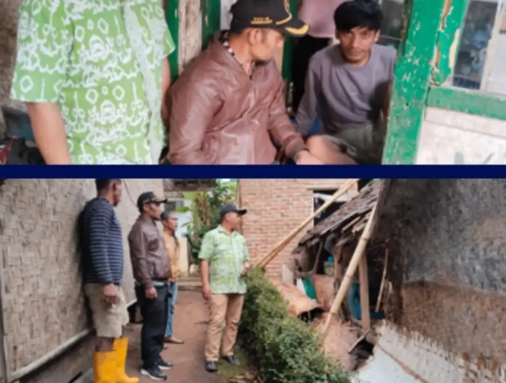 Angin Kencang Terjang Wanaraja Garut, Sebuah Atap Rumah Warga Ambruk Angin kencang yang menerjang atap rumah arga di Wanaraja, Garut. (Dok BPBD)