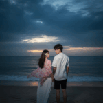 prompt gemini ai pasangan di pantai