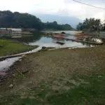 Situ Cangkuang tampak surut
