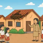ilustrasi bangunan sekolah rusak nyaris ambruk