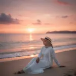 prompt gemini ai wanita di pantai