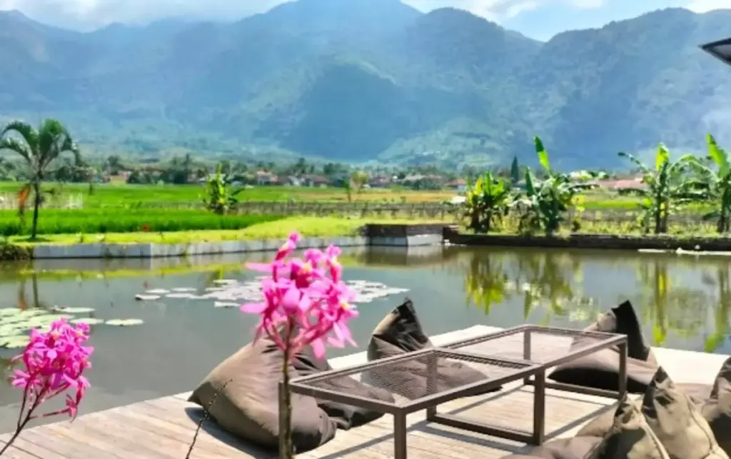 rumah makan view sawah di Garut